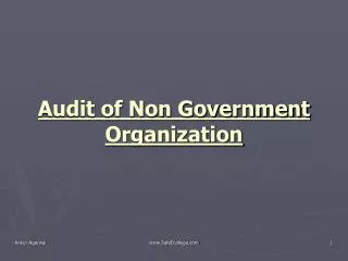Audit of Non Government Organization