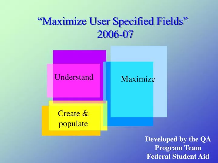 maximize user specified fields 2006 07