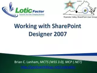 Working with SharePoint Designer 2007