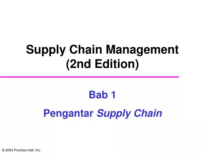 supply chain management 2nd edition