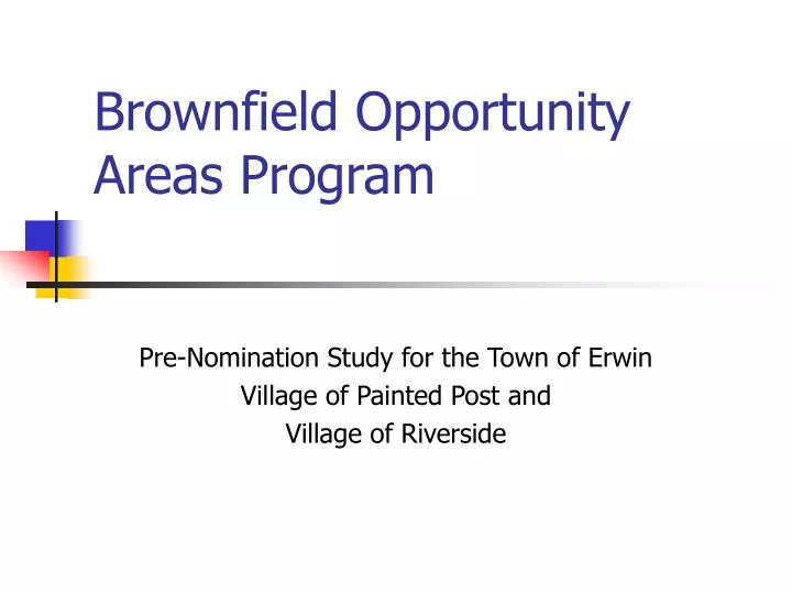 brownfield opportunity areas program