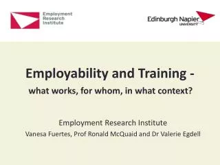 Employability and Training -