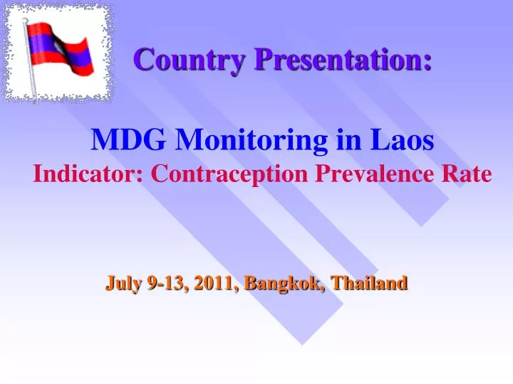 mdg monitoring in laos indicator contraception prevalence rate