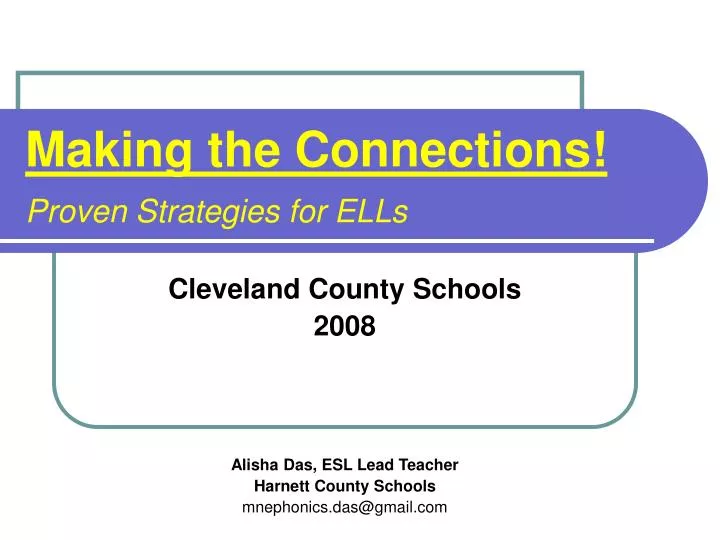making the connections proven strategies for ells