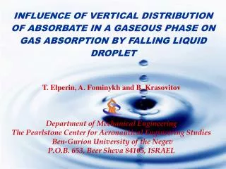 INFLUENCE OF VERTICAL DISTRIBUTION OF ABSORBATE IN A GASEOUS PHASE ON GAS ABSORPTION BY FALLING LIQUID DROPLET