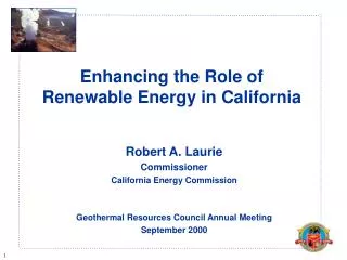 Enhancing the Role of Renewable Energy in California