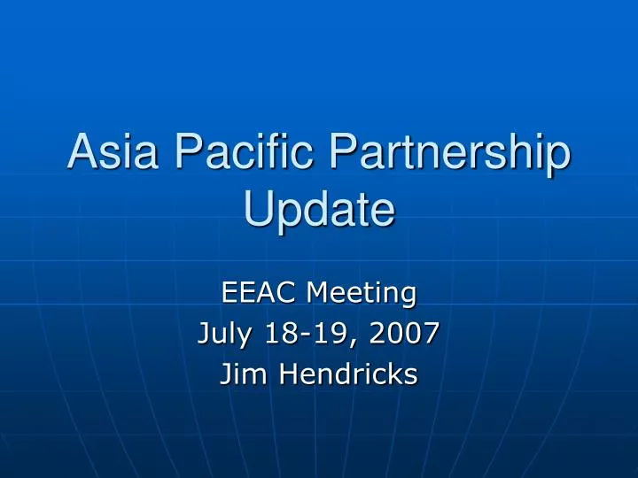 asia pacific partnership update
