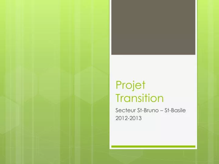 projet transition