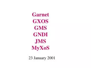 Garnet GXOS GMS GNDI JMS MyXoS