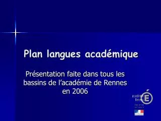 plan langues acad mique