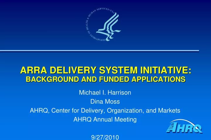 arra delivery system initiative background and funded applications