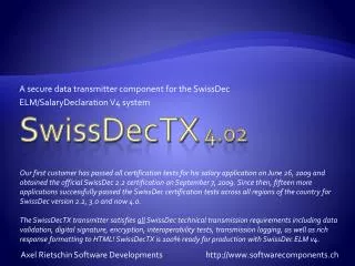 SwissDecTX 4.02