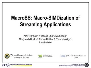 MacroSS : Macro-SIMDization of Streaming Applications