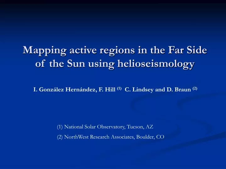mapping active regions in the far side of the sun using helioseismology