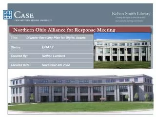 Northern Ohio Alliance for Response Meeting