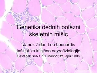 genetika d edn ih bolezni skeletnih mi ic