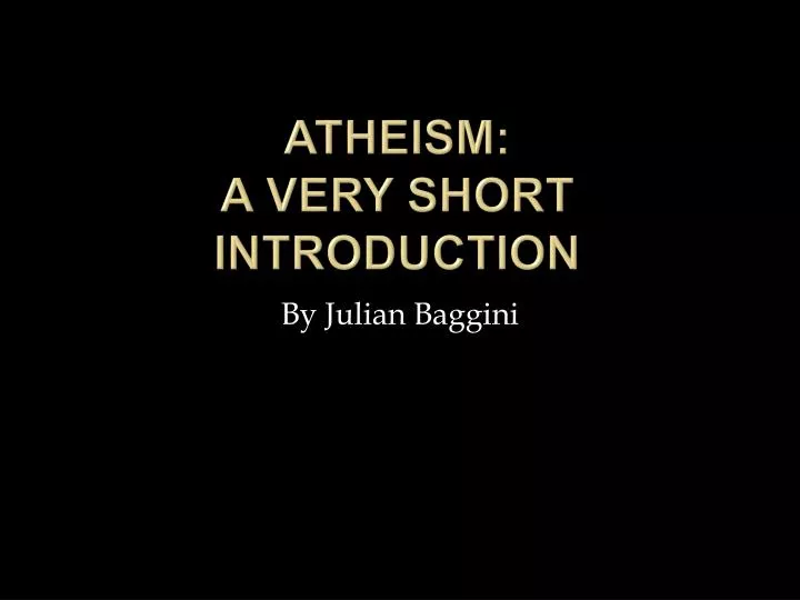 atheism a very short introduction