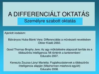 a differenci lt oktat s