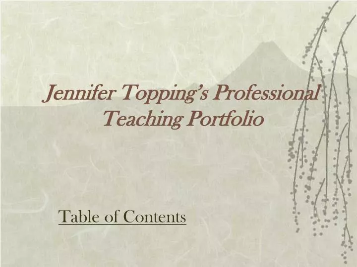 jennifer topping s professional teaching portfolio