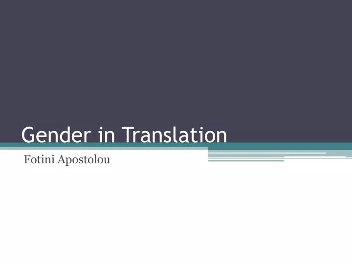 gender in translation