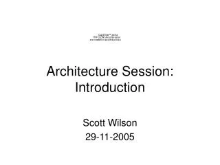 Architecture Session: Introduction