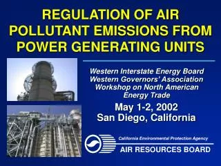 REGULATION OF AIR POLLUTANT EMISSIONS FROM POWER GENERATING UNITS