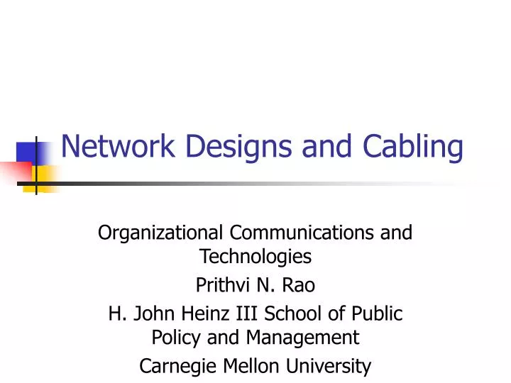 network designs and cabling