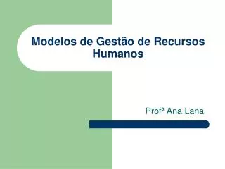 modelos de gest o de recursos humanos