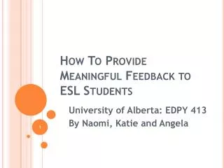 How To Provide Meaningful Feedback to ESL Students