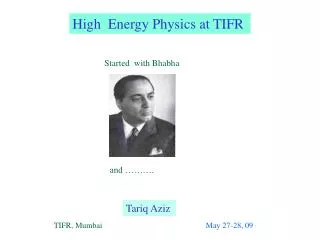High Energy Physics at TIFR
