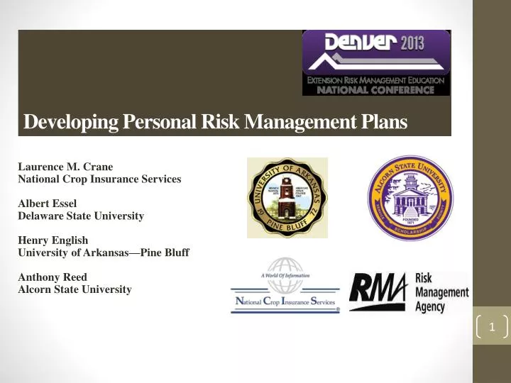 developing personal risk management plans