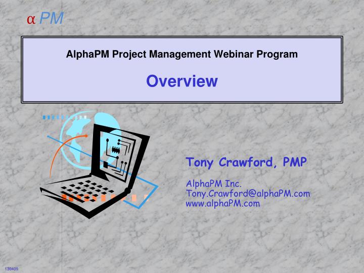 alphapm project management webinar program overview
