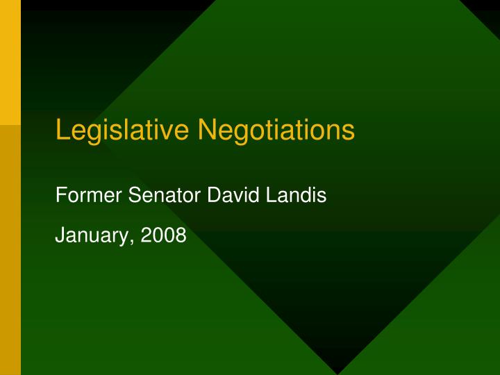 legislative negotiations