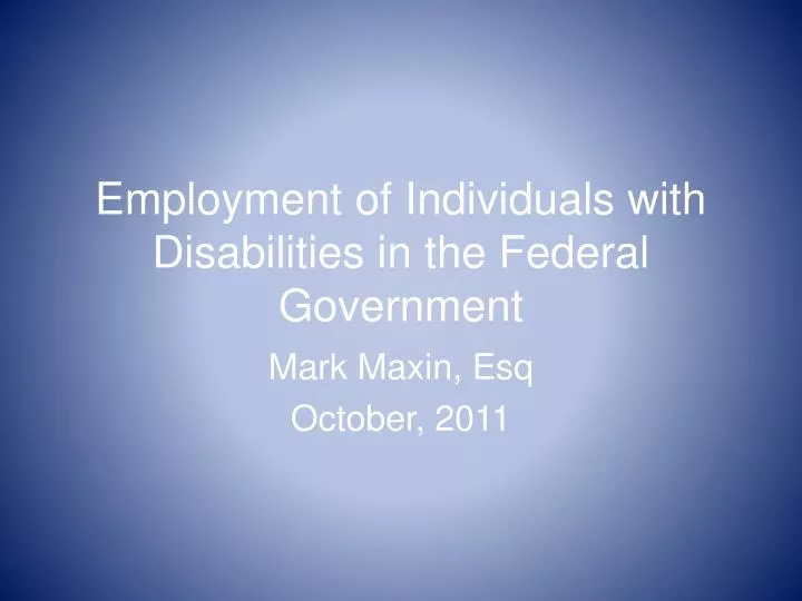 employment of individuals with disabilities in the federal government