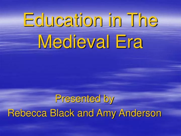 education in the medieval era