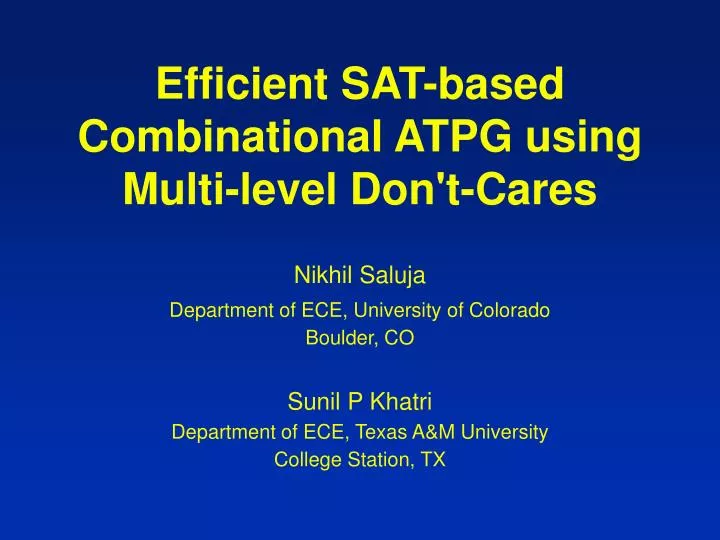 efficient sat based combinational atpg using multi level don t cares