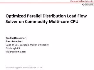Optimized Parallel Distribution Load Flow Solver on Commodity Multi-core CPU