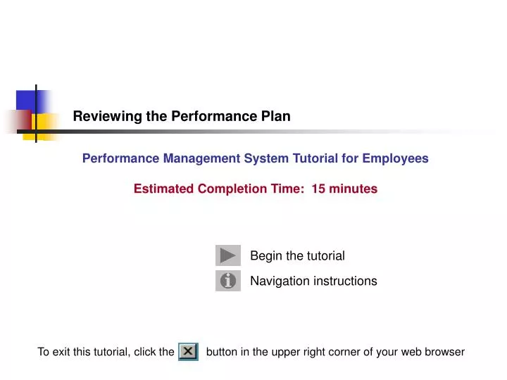 reviewing the performance plan