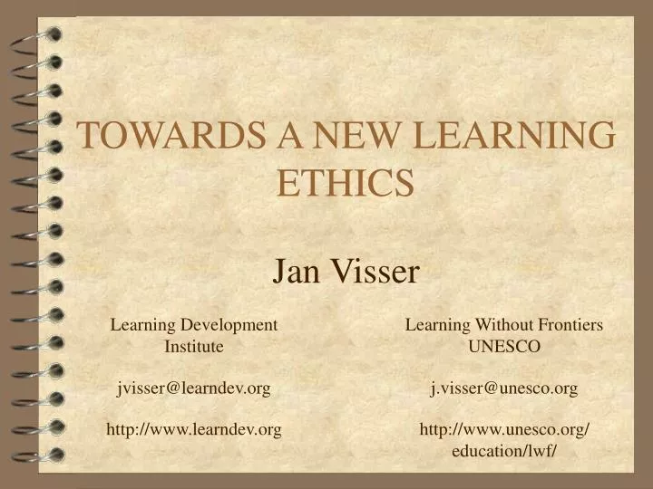 towards a new learning ethics