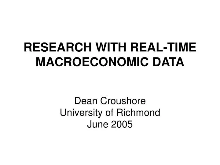 research with real time macroeconomic data