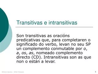 Transitivas e intransitivas