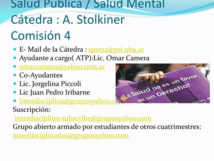 salud publica salud mental c tedra a stolkiner comisi n 4