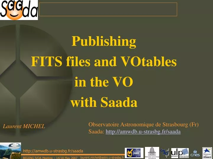publishing fits files and votables in the vo with saada