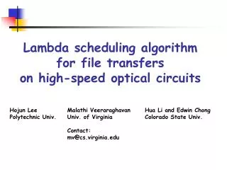 Lambda scheduling algorithm for file transfers on high-speed optical circuits