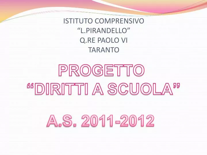 istituto comprensivo l pirandello q re paolo vi taranto