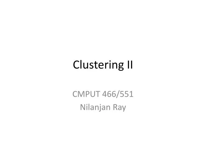 clustering ii