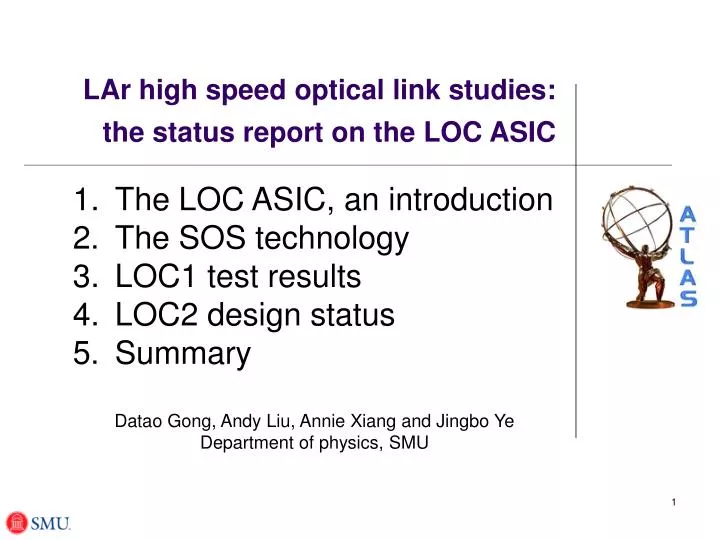 lar high speed optical link studies the status report on the loc asic