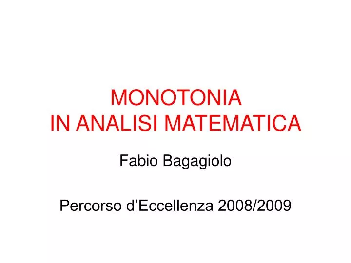 monotonia in analisi matematica
