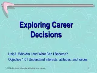 Exploring Career Decisions