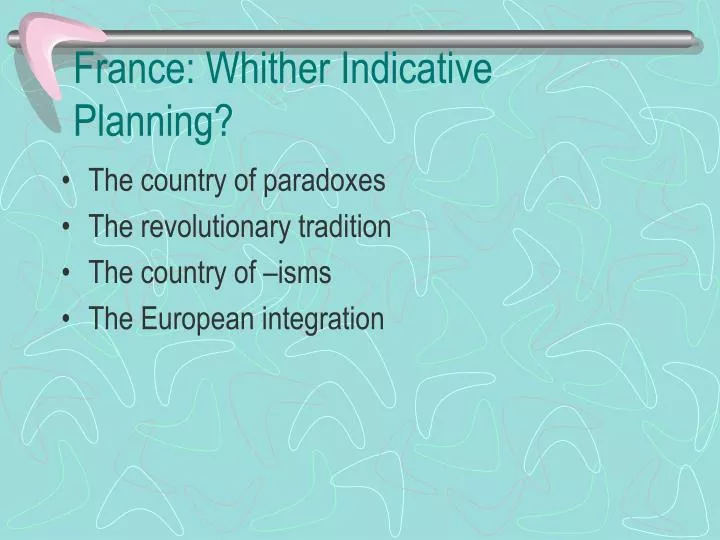 france whither indicative planning
